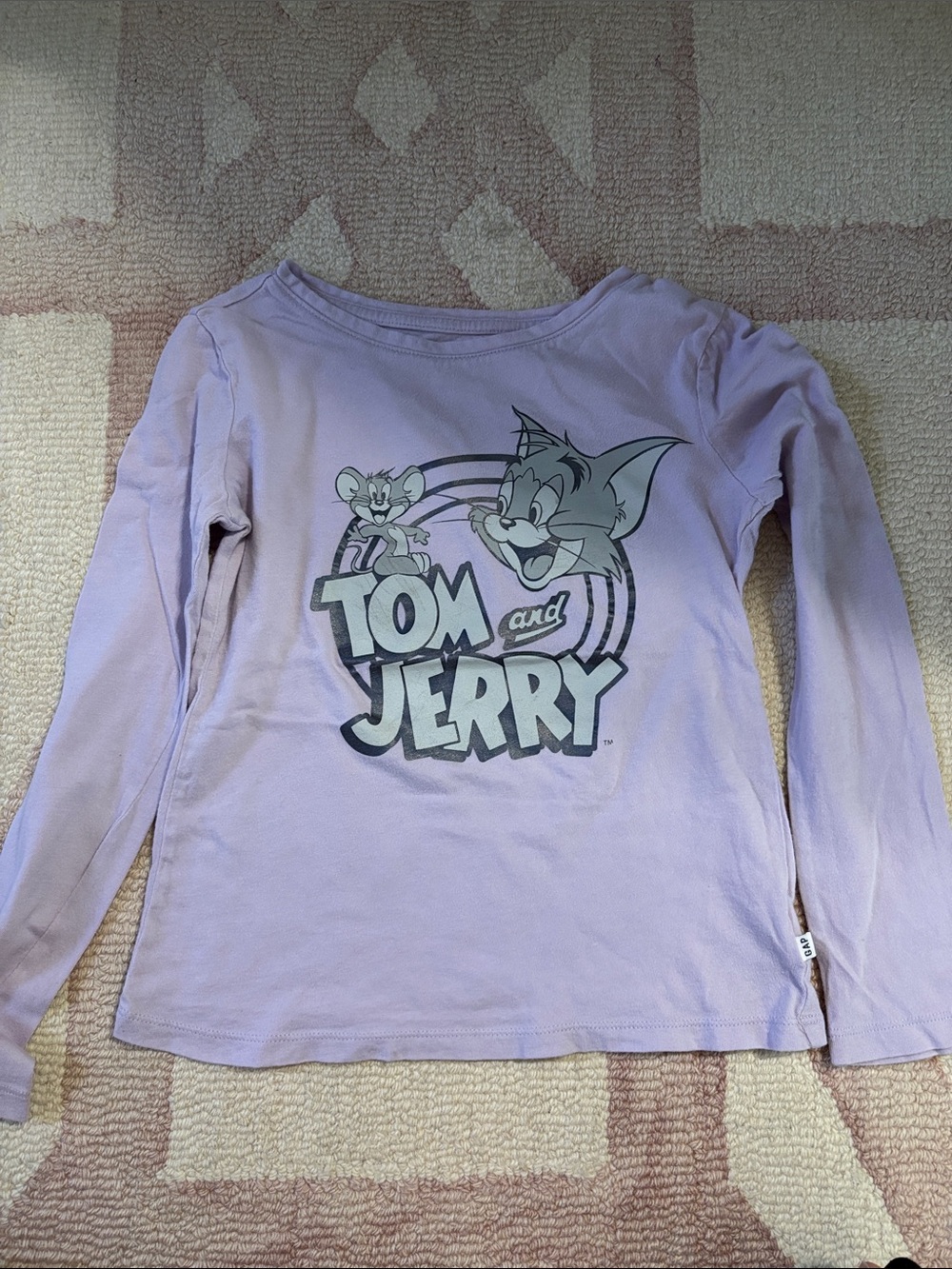 GAP Lilac Tom & Jerry Long Sleeve Tee
